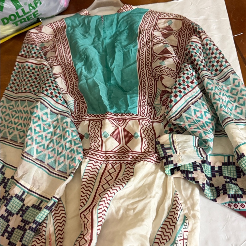 Issa London 100 percent silk tunic style Multicolor Geometric blouse - Picture 14 of 15